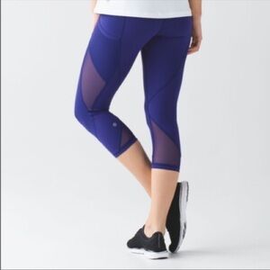 Lululemon Fast as Light Luxtreme Cropped Leggings Emperor Blue Size 4